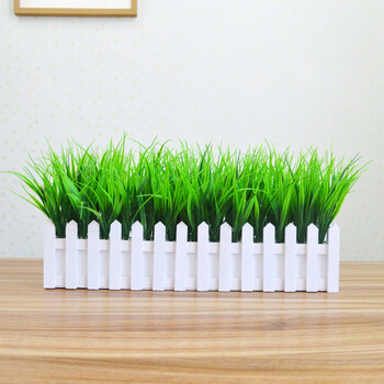 仿真绿色植物花草假花塑料花桌面隔断摆放花艺 墙角遮挡花艺 50cm白