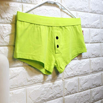 三免一低腰性感 平角裤男 内裤男平角简约一片式无囊袋纯棉青年个性