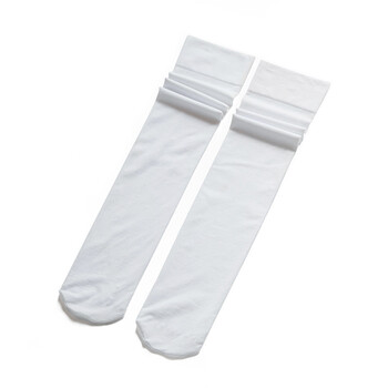 cosplay动漫jk制服袜子女性感天鹅绒长筒袜死库水过膝丝袜 纯白色