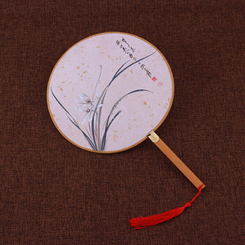 团扇 复古风仿古绢丝圆形手工古典中式宫扇创意竹柄圆汉服cos舞蹈扇子