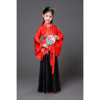 儿童古装七仙女公主裙古筝表演服古代唐装汉服小女孩国学表演出服