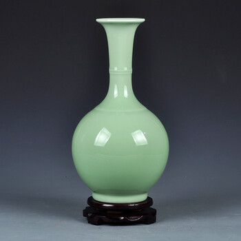 景德镇陶瓷器 单色釉茶叶末花瓶梅瓶 中国风现代客厅家居摆件花插