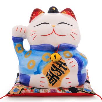 可爱猫摆件 5寸迷你小号创意陶瓷家居店铺 5寸【黄金万两】