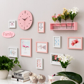 创意简约可爱相框连体挂墙组合相片相册7寸照片框5像框架画框装饰 9ab