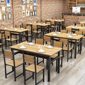 快餐厅桌子食堂小吃部面馆大排档桌子家用餐桌饭店组合餐饮桌 加固