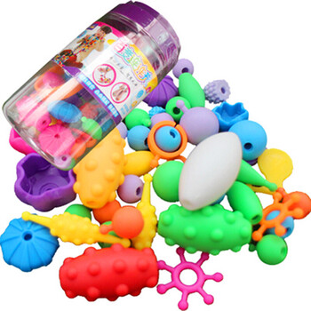 串珠玩具无绳子环保 女孩diy手工穿珠子儿童百变连连珠手项链 串珠小