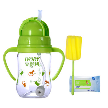 【旗舰店】爱得利吸管杯tritan宝宝儿童特丽透学饮杯水杯 160ml绿色