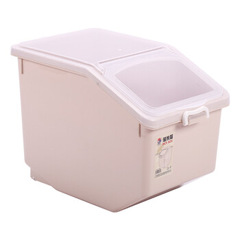 兰诗塑料米桶 米色特大号50斤米桶 带量杯 送饺子盒