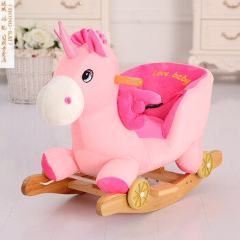 宝宝摇马木马 实木两用摇摇车带音乐儿童玩具婴儿周岁礼物好看时尚