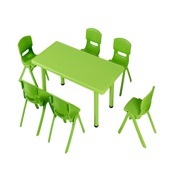 幼儿园桌子长方形课桌手工桌子绘画画桌塑料儿童小桌椅 长方桌绿不含