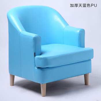 北欧单人双人三人休闲整装小户型布艺客厅沙发组合boy-1 加厚天蓝色pu