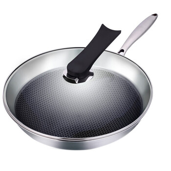 德国不锈钢炒锅无涂层家用燃气电磁炉无油烟不粘锅炒锅无油烟锅铁锅