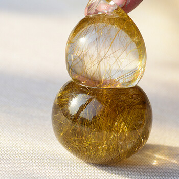 金玉乐道天然发晶葫芦宝瓶 吊坠 大款