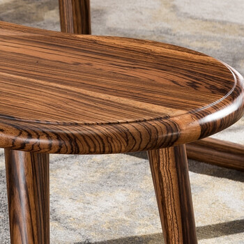 北欧乌金木短茶凳实木茶凳现代茶室家具乌金木功夫茶