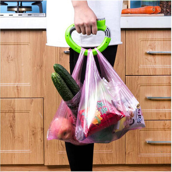 家英购物好帮手省力提菜器 携便式塑料不勒手提物器拎菜器 绿色