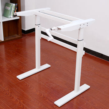 电动升降桌桌子办公桌站立简约小户型书桌升降电脑手动人体工学白色