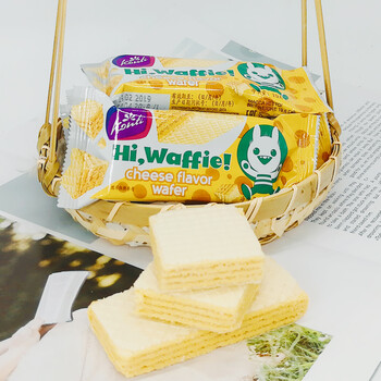 康吉瓦菲干酪味卡布奇诺味夹心威化饼干500g 干酪味威化500g