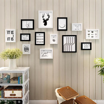 相框组合客厅一面地中海美式 13v黑白波恩画芯 墙上挂墙相框组合款