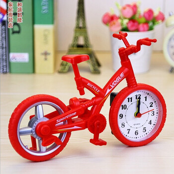 乌龟模型摆件定时闹钟创意学生个性现代简约床头卧室可爱儿童 单车红