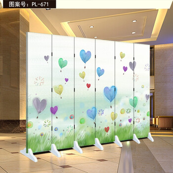 幼儿园屏风 卡通图案隔断墙屏风卧室房幼儿园书房简易可折叠移动双面