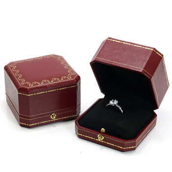 珠宝首饰包装盒钻戒盒子求婚项链盒子戒指盒婚礼森系对戒盒 红色戒指