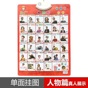 早教发声儿童看图识字宝宝启蒙认知语音全套数字拼音挂图 真人人物