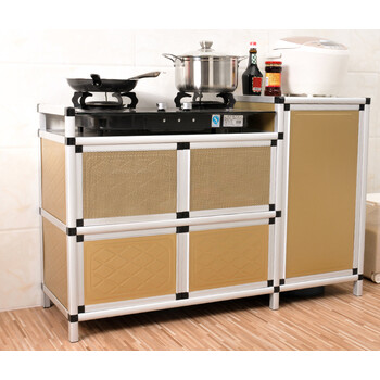 煤气台柜厨房瓶柜煤气炉灶台茶水餐边收纳柜储物碗柜煤气简易组装金右