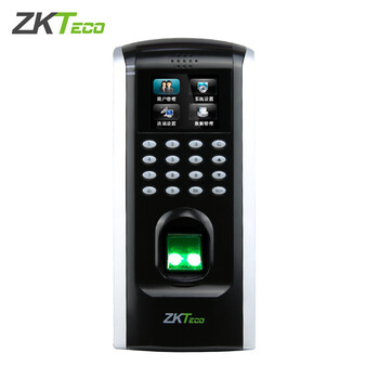 中控智慧（ZKTeco） F7plus 指纹门禁考勤机 指纹门禁系统 门禁考勤一体机 门禁套装配置 主机+单开有框玻璃门电插锁套餐