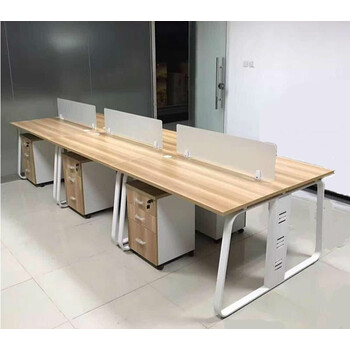 办公家具 4/6人位组合职员办工桌简约现代屏风工位钢架办公桌 四人位