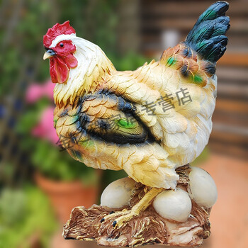 生肖公鸡招财风水家居工艺装饰品仿真大公鸡 中号母鸡