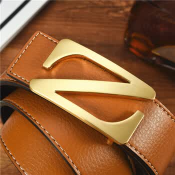 牛皮工字男士腰带皮带平滑爱马仕夫保罗裤带商务休闲真皮 藕色 125cm