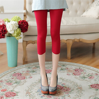 薄款修身显瘦打底裤日系弹力七分裤袜女防勾丝性感美腿丝袜子 酒红色