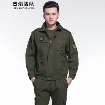 烈焰战队工作服套装 男士春秋季长袖汽修工程服 纯棉劳保服电焊服工装定制 620款套装（上衣+裤子） 175（建议135-145斤）