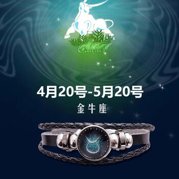 十二星座夜光手链/男霸气个性民族风生肖发光手镯潮人个性手饰品 蓝光