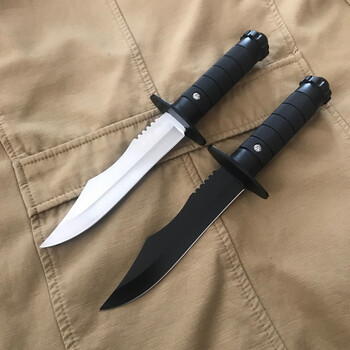 户外刀防身刀高硬度钢刀军工刀战术刀求生刀特战刀短刃潜水刀 黑白一