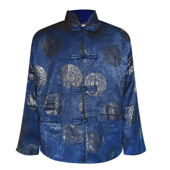 爱依然高档男唐装寿衣五件套老款a-1蓝色 深蓝色