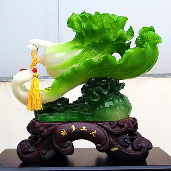 白菜摆件室内乔迁装饰品中式摆件客厅办公桌大号办公室1 财多业大白菜