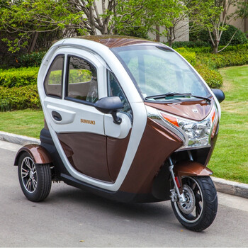 阳光铃木新款老年人全封闭电动三轮车带棚接送孩子电瓶车家用 豪华款