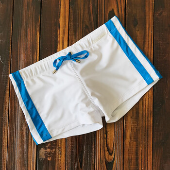 泳裤男防尴尬护垫平角裤 泡温泉游泳裤大码时尚潮男士泳裤 白色 xl