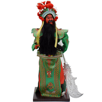 12寸京剧脸谱摆件娟人偶 北京绢人娃娃纪念品中国特色礼品送老外 关羽