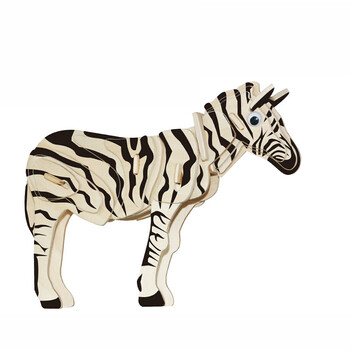 木质模型 木质3d立体动物拼图木制木头3-6岁儿童拼装玩具模型恐龙