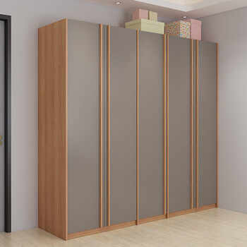 拉门大衣柜组合组装衣柜北欧经济小户型大衣橱卧室家具 八门(雅士白)