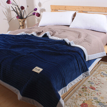 夏季空调被夏凉被夏天可水洗单人被子宿舍双人春秋被 深蓝色 200x230