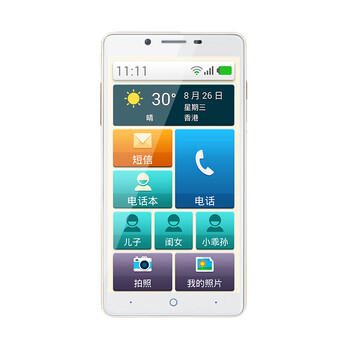 中兴（ZTE）乐心亲情手机 白色 移动4G (Q2S-T)