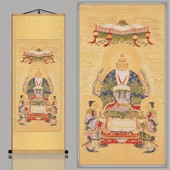 南极长生大帝 太乙救苦天尊 三官大帝 卷轴挂画 画像 定制 f-东方青帝