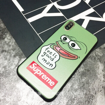 潮牌supreme手机壳8科米蛙iphone7plus保护壳软苹果x硅胶套6splus