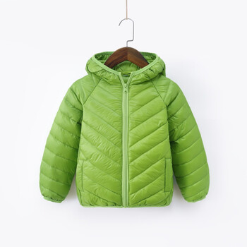 儿童羽绒服男女童装轻薄款羽绒外套宝宝冬季羽绒保暖外套 亮绿色 110