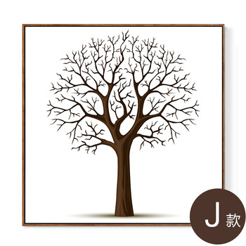 客厅沙发背景墙装饰画发财树黑白现代简约玄关 j款 60*60