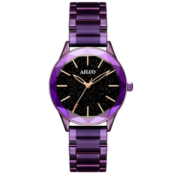 艾诺(ailuo)手表 石英时尚潮流女士手表紫色钢带 l7637s-mrv