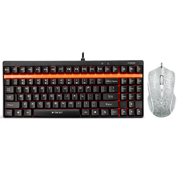 雷柏(rapoo) v500 机械电竞套装 机械黑轴